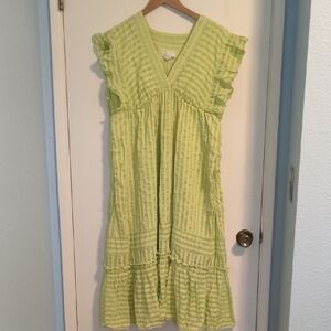 Anthropologie Light Green V-Neck Dress